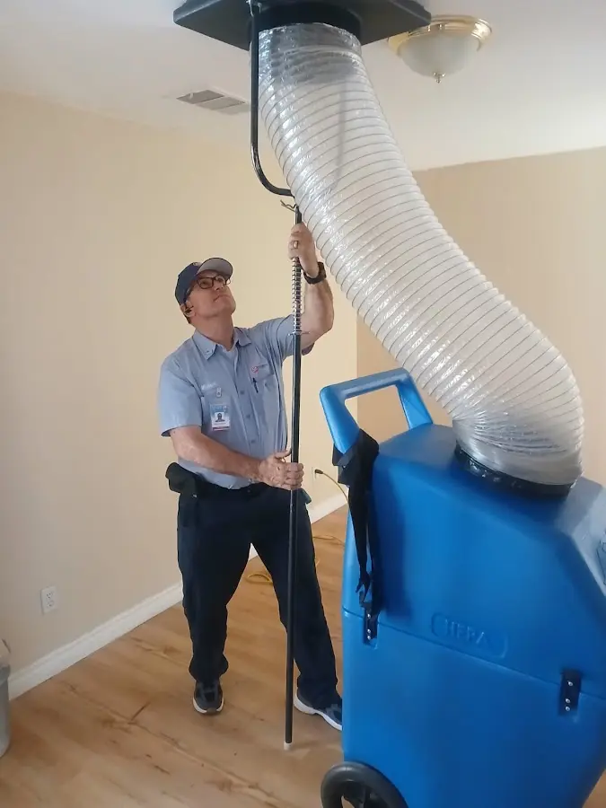 Mini Split Installation technician using HEPA equipment in Turlock